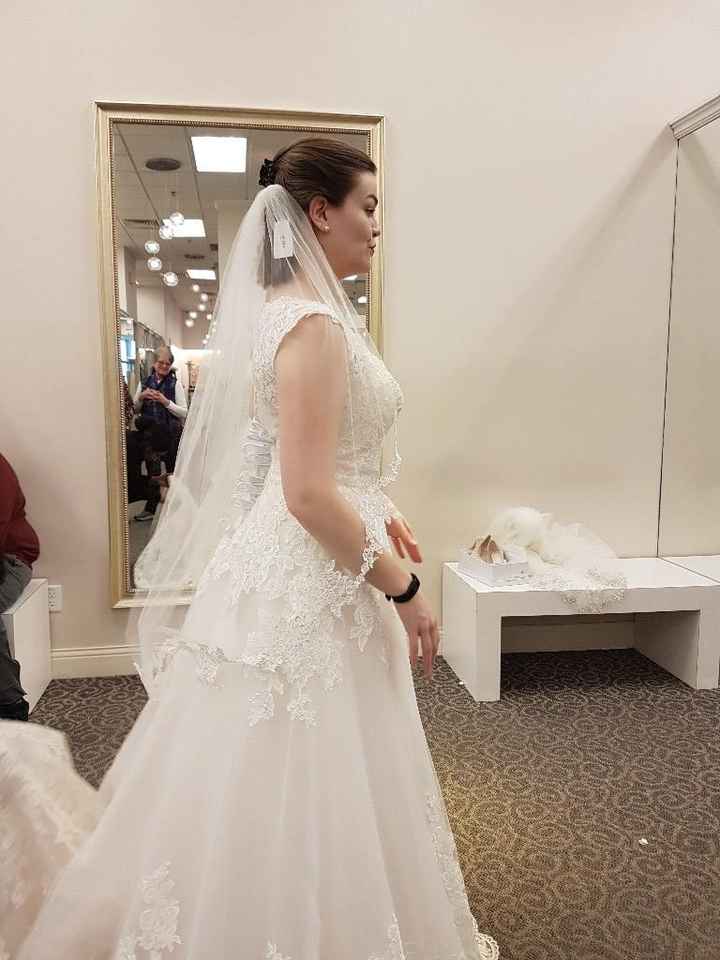 First time putting on a wedding dress