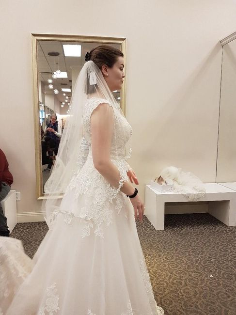 First time putting on a wedding dress