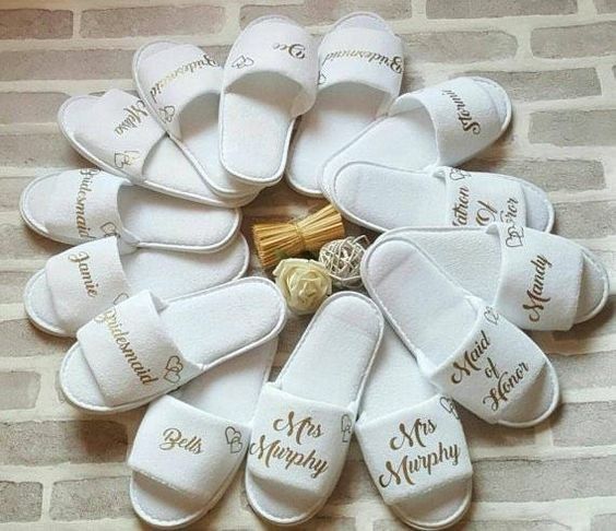 Slippers for bridal party