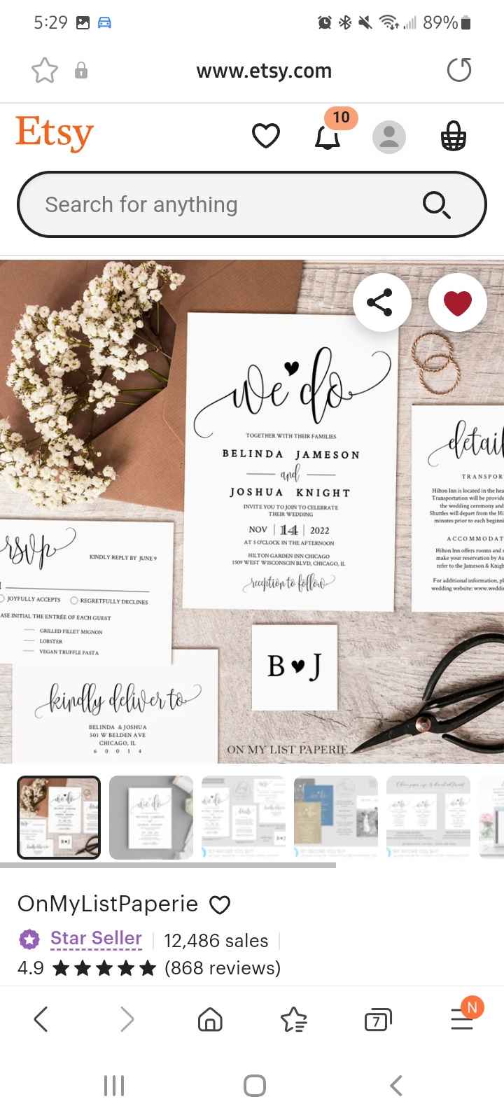 Invites, Rsvp's, place Cards oh my - 3