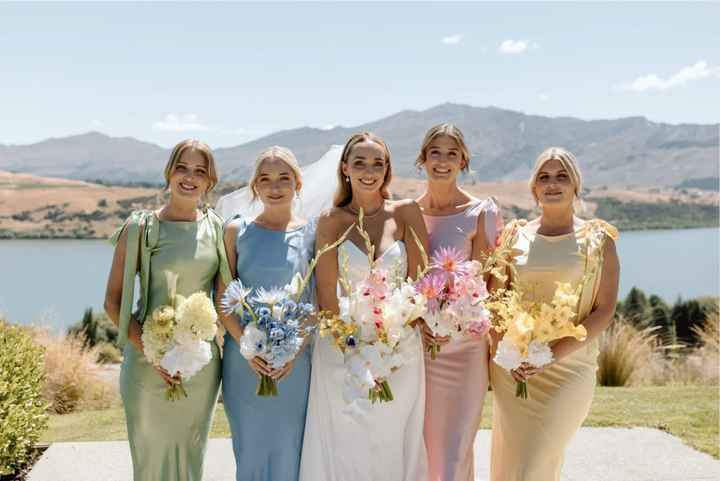 iso Bridesmaid pastel dresses in silk. - 3