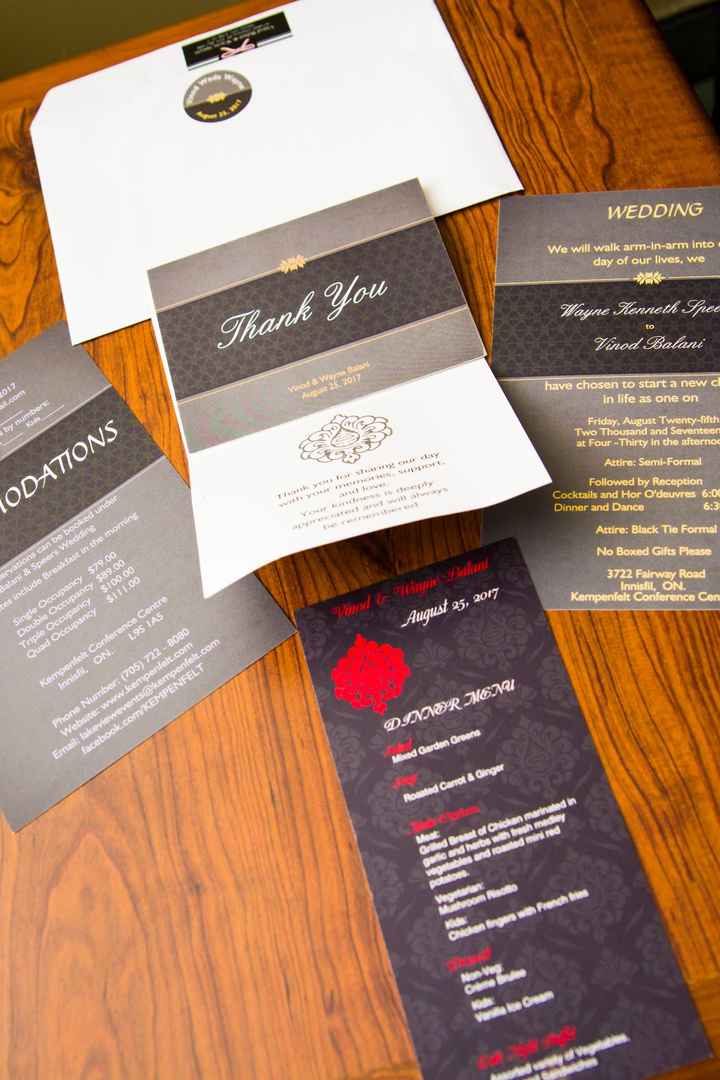 wedding inviation and menu card