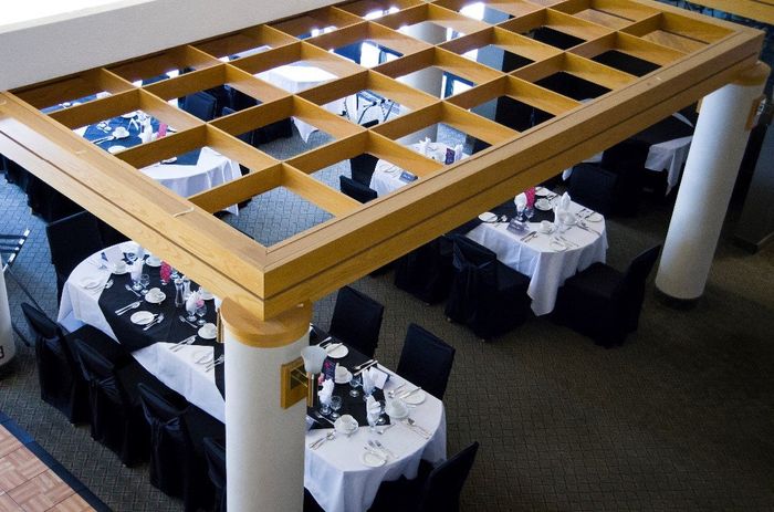 Reception view from the entrance above