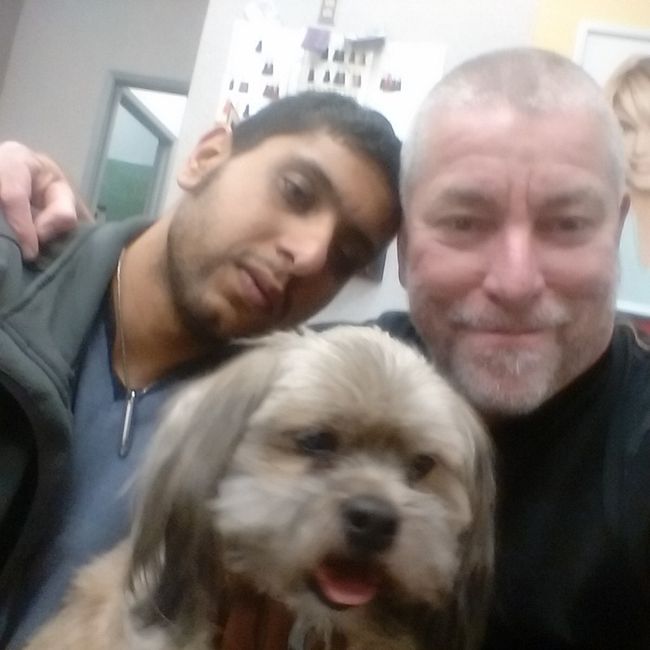 Peanut our dog with us!