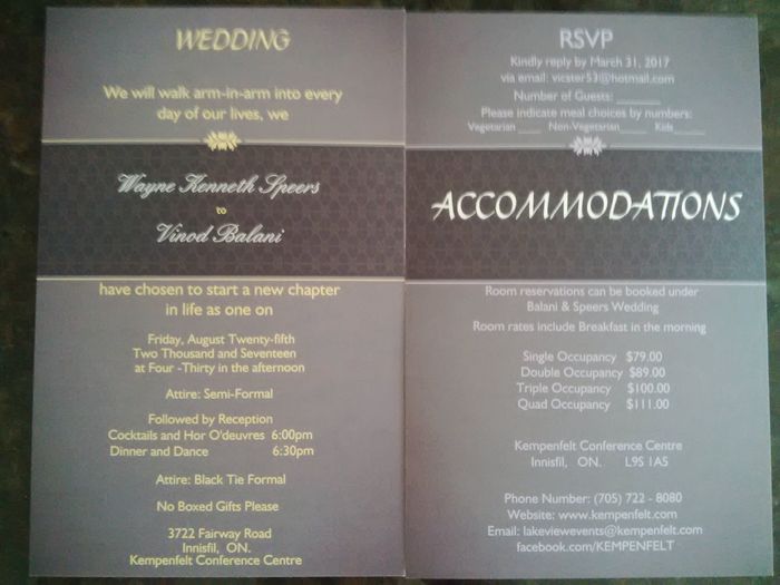Details card in the invitation 1