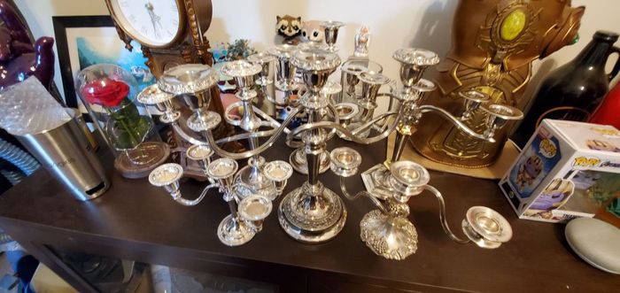 Candelabras! should I spray paint my silver candelabras or hard no? Pics in body 2