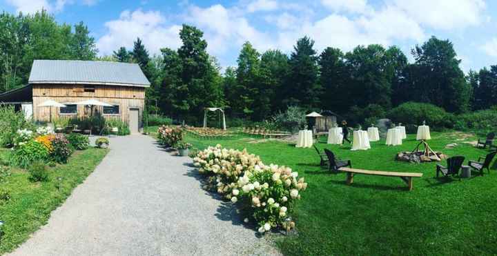 Outside where the ceremony is taking place