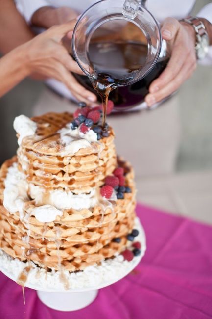 Waffle Wedding Cake for Brunch