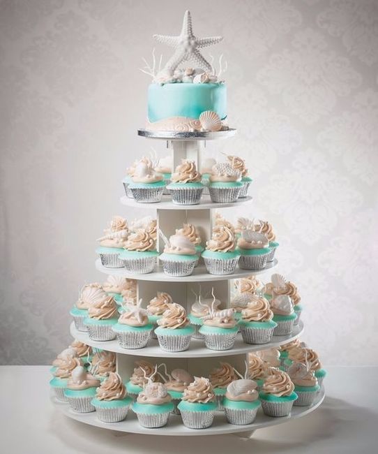 Cake and cupcake arrangement