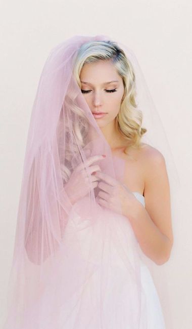 Pink wedding veil