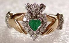 Gold and Green Claddagh