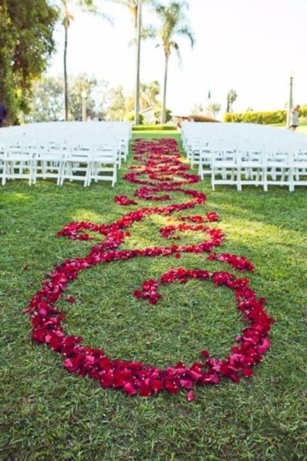 Red Ceremony Aisle with Roses