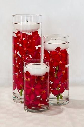 Red Petals Candle Decoration