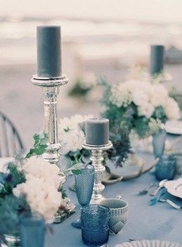 Dusty Blue Wedding Centerpieces