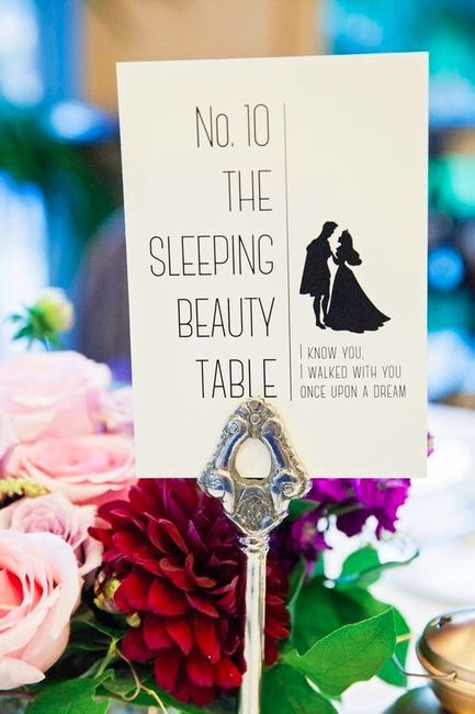 Sleeping Beauty Table Number