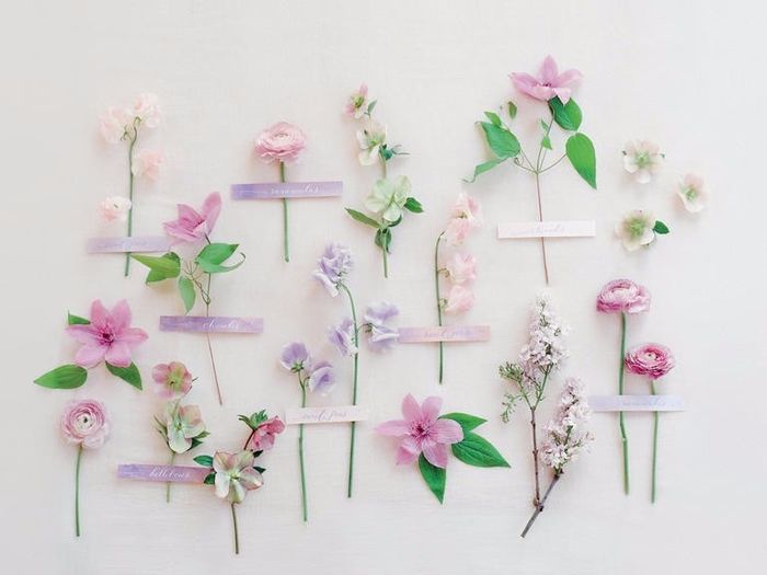 Pastel Flowers Escort Cards