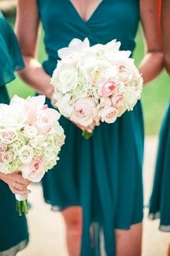 Dark Teal Bridesmaids Dresses