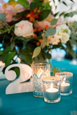 Centerpieces Teal and Pastel