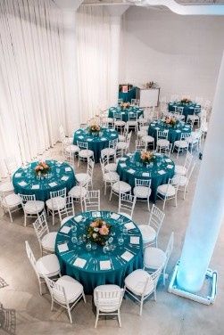 Teal Reception Tables