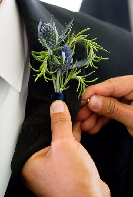 Rustic thistle Boutonniere