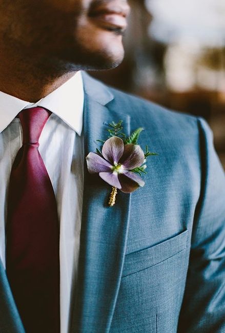 Purple clematis Boutonniere