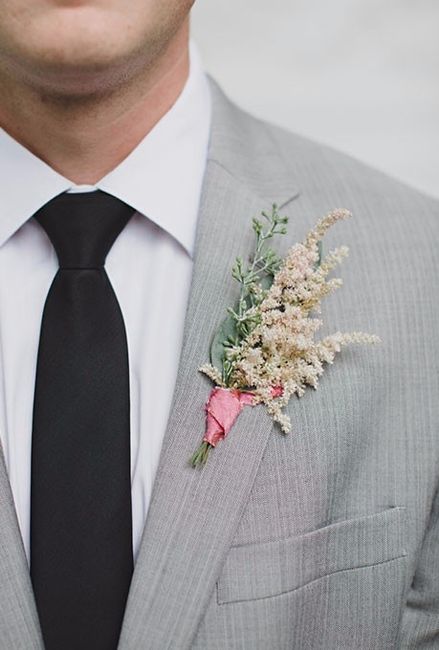 Astilbe and greenery boutonniere