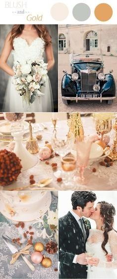 Blush and Gold Winter Wedding