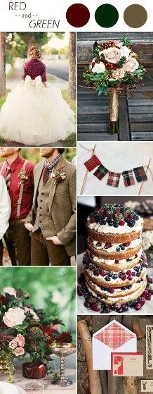 Red and Green Winter Wedding