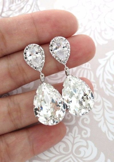 Diamond Silver Earrings