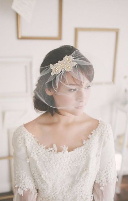 Short Veil with Accessory