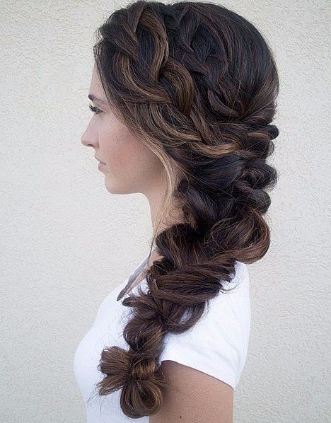 Messy Braided Side Swept