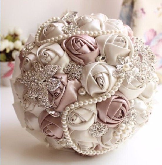 Pearls Silk Flower Bouquet