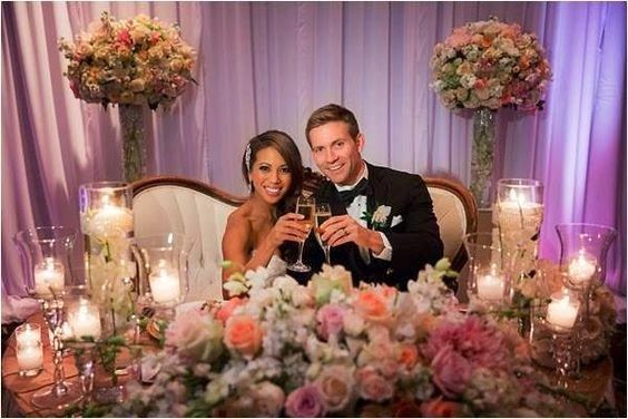 Elegant Sweetheart Table with Flowers