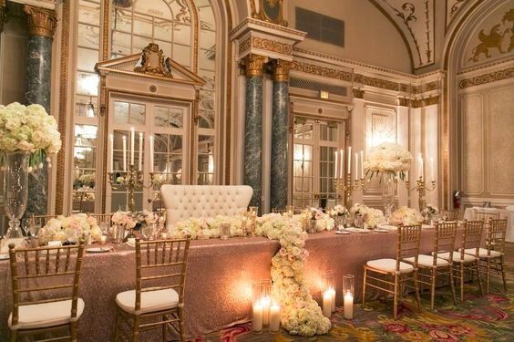 Head Table with Elegant Flowers