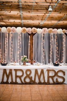 Chic Rustic Backdrop Head Table Barn