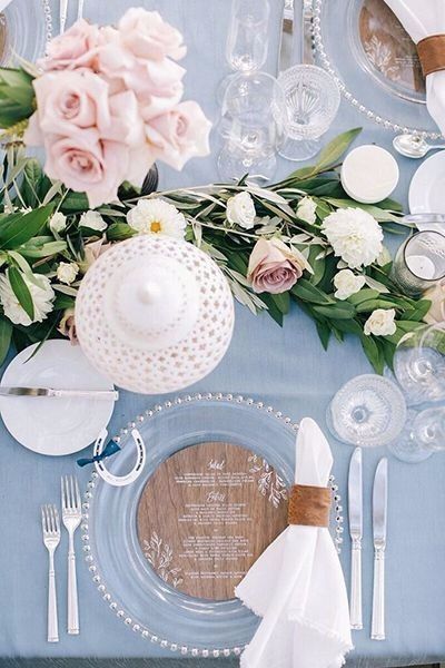 Dusty Blue and Blush Place Setting