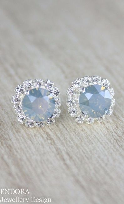 Dusty Blue Diamond Earrings