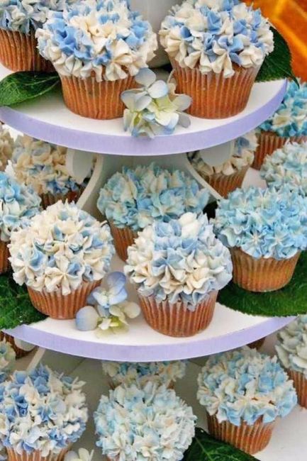 Blue Flower Cupcakes