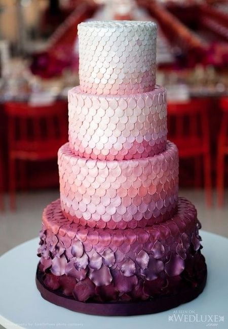 Pink Mermaid Wedding Cake