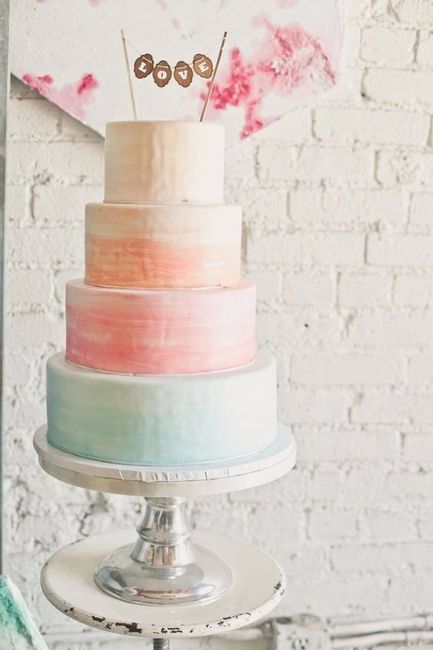 Watercolour Wedding Cake