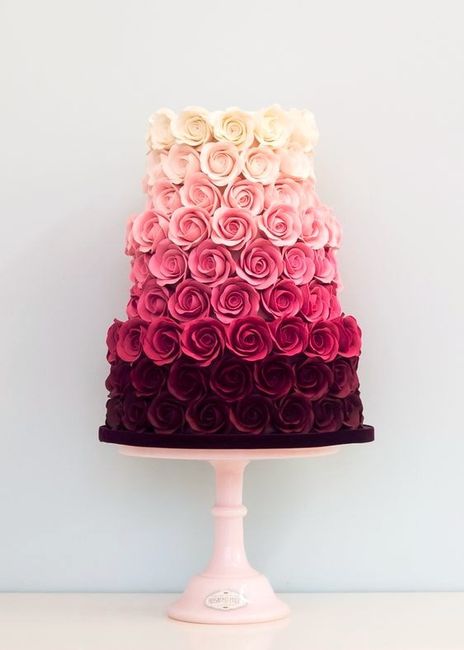 Pink Ombre Flower Cake