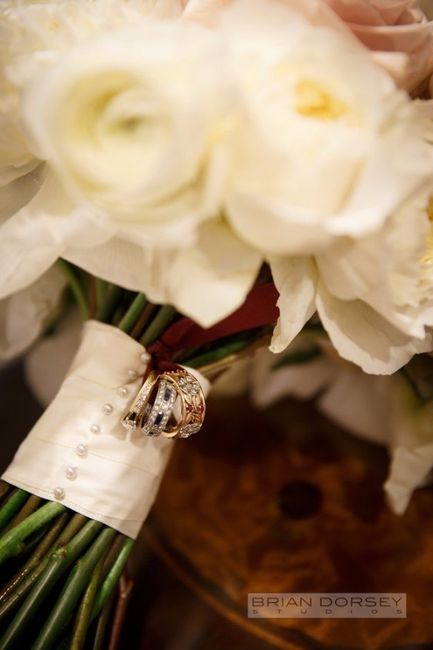 Tie your lucky charms to your bouquet