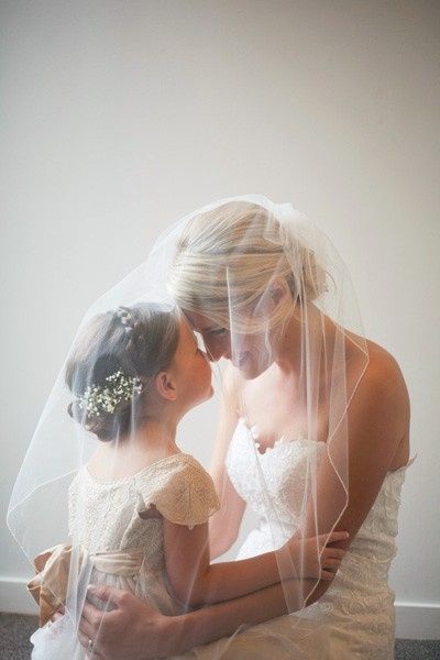 Bride and daughter moment