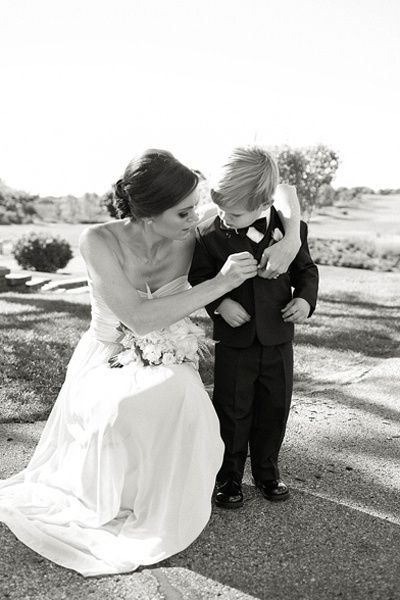 Bride and son moment