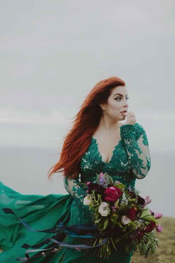 Green wedding dress