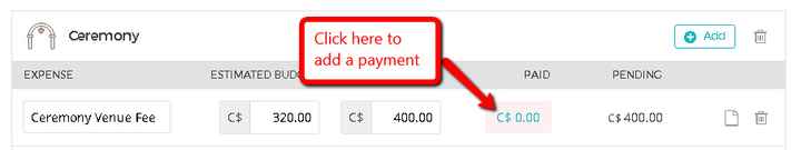 Click here to add a payment