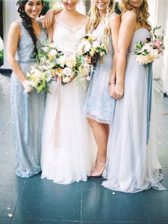 Powder blue bridesmaids mix and match