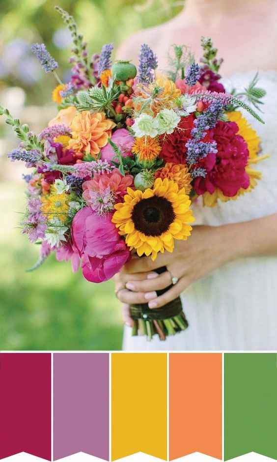 Bold wedding colours