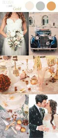 Blush, silver and gold