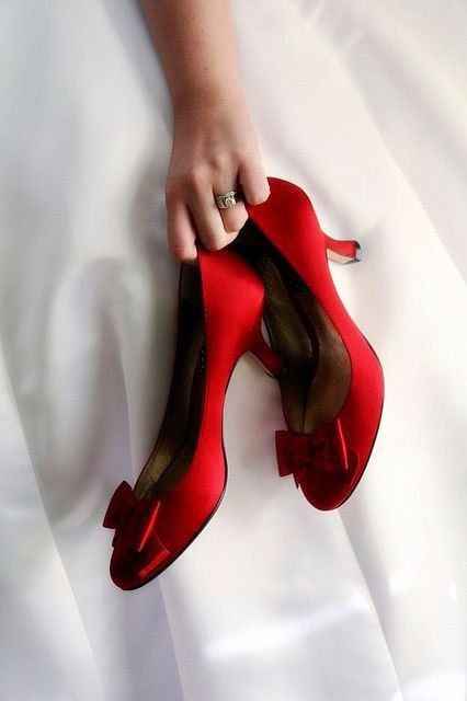 Red wedding shoes